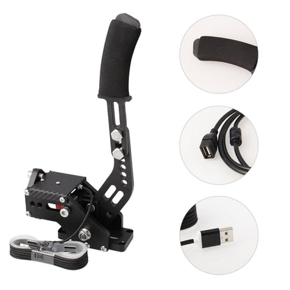 Car Universal USB Horizontal Drift Rally Racing Handbrake Lever Professional Gaming Peripherals for Racing Games G25/27/29 T500, HB031-BK