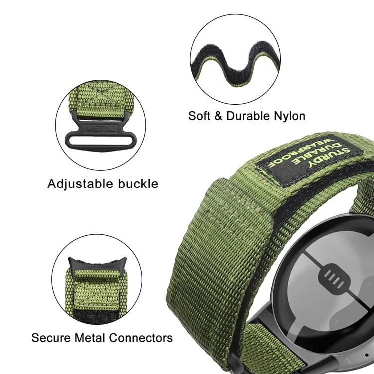 xDfind Quick Release Nylon Hook And Loop Fastener Buckle Watch Band, For Google Pixel Watch 4 / 3 45mm, For Google Pixel Watch 4 / 3 / 2 / 1 41mm