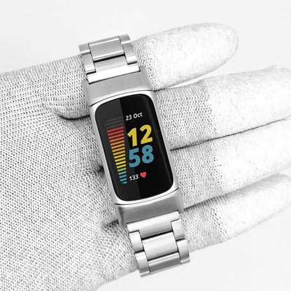 xDfind Three Beads Quick Release Metal Watch Band, For Fitbit Charge 6 / 5, For Fitbit Inspire 3, For Fitbit Versa 4 / 3 / Sense2 / 1, For Fitbit Charge 4 / 3