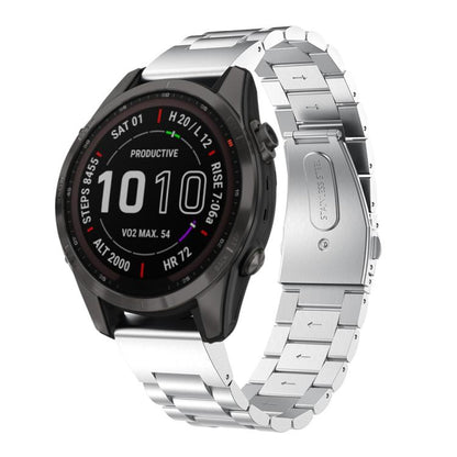 xDfind Three Beads Quick Release Metal Watch Band, For Garmin Fenix 8/7X/6X/5X 26mm, For Garmin Fenix 8/7/6/5 22mm, For Garmin Fenix 8/7S/6S/5S 20mm, For Garmin Forerunner 45/45S/Swim2, For Garmin Forerunner 220/735/735XT/230/235