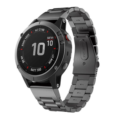 xDfind Three Beads Quick Release Metal Watch Band, For Garmin Fenix 8/7X/6X/5X 26mm, For Garmin Fenix 8/7/6/5 22mm, For Garmin Fenix 8/7S/6S/5S 20mm, For Garmin Forerunner 45/45S/Swim2, For Garmin Forerunner 220/735/735XT/230/235