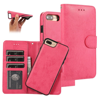 KLT888-2 Retro 2 in 1 Detachable Magnetic Horizontal Flip TPU + PU Leather Case with Holder & Card Slots & Photo Frame & Wallet, For iPhone 6 Plus, For iPhone SE 2022 / SE 2020 / 8 / 7, For iPhone 8 Plus / 7 Plus, For iPhone XS / X