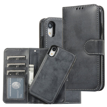 KLT888-2 Retro 2 in 1 Detachable Magnetic Horizontal Flip TPU + PU Leather Case with Holder & Card Slots & Photo Frame & Wallet, For iPhone XR, For iPhone XS Max, For iPhone 12 mini, For iPhone 12 / 12 Pro