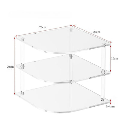 YX165 Acrylic 3 Tier Corner Plates and Bowls Organizer Shelf, YX165