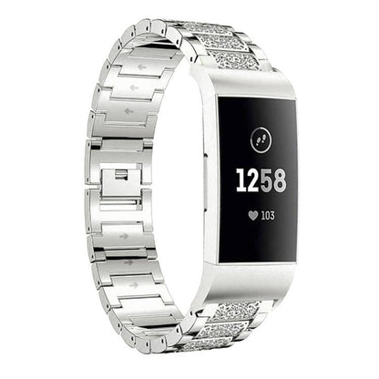 xDfind Diamond Jewelry Stainless Steel Watch Band, For Fitbit Charge 6 / 5 18mm, For Fitbit Versa 4 / 3 / Sense2 / 1 20mm, For Fitbit Inspire 2 / Ace 3 14mm, For Fitbit Charge 4 / 3 18mm