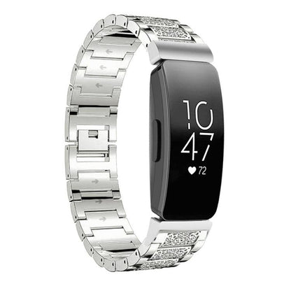 xDfind Diamond Jewelry Stainless Steel Watch Band, For Fitbit Charge 6 / 5 18mm, For Fitbit Versa 4 / 3 / Sense2 / 1 20mm, For Fitbit Inspire 2 / Ace 3 14mm, For Fitbit Charge 4 / 3 18mm