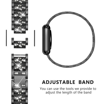 xDfind Diamond Jewelry Stainless Steel Watch Band, For Fitbit Charge 6 / 5 18mm, For Fitbit Versa 4 / 3 / Sense2 / 1 20mm, For Fitbit Inspire 2 / Ace 3 14mm, For Fitbit Charge 4 / 3 18mm