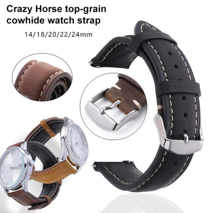 xDfind Retro Crazy Horse Texture Leather Watch Band, 24mm for Suunto 9 / 9 Baro / D5 / Core / 7, 14mm, 18mm