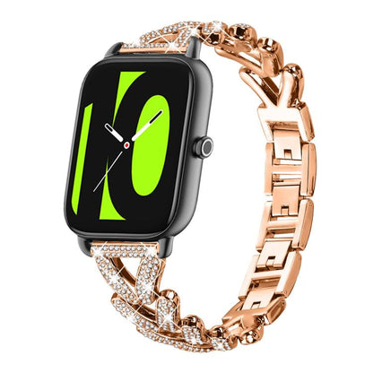xDfind Small Twist Diamond Metal Watch Band, 20mm For Amazfit Bip U / Bip Lite / Bip 3 Pro, 20mm For Amazfit GTS4 Mini/3/2 /2e/2 Mini, 20mm For Xiaomi Haylou RS4 Plus LS11 / LS12, 20mm For Ticwatch GTH / E3 / E / 2                                      ...