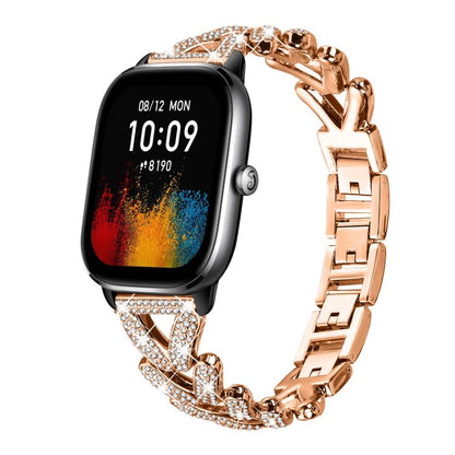 xDfind Small Twist Diamond Metal Watch Band, 20mm For Amazfit Bip U / Bip Lite / Bip 3 Pro, 20mm For Amazfit GTS4 Mini/3/2 /2e/2 Mini, 20mm For Xiaomi Haylou RS4 Plus LS11 / LS12, 20mm For Ticwatch GTH / E3 / E / 2                                      ...