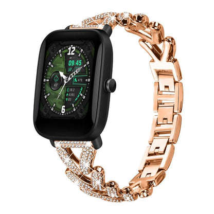 xDfind Small Twist Diamond Metal Watch Band, 20mm For Amazfit Bip U / Bip Lite / Bip 3 Pro, 20mm For Amazfit GTS4 Mini/3/2 /2e/2 Mini, 20mm For Xiaomi Haylou RS4 Plus LS11 / LS12, 20mm For Ticwatch GTH / E3 / E / 2                                      ...