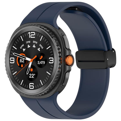 xDfind Fold Black Buckle Magnetic Silicone Watch Band, For Samsung Galaxy Watch8 / Watch8 Classic