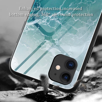 Marble Pattern Glass Protective Case, For iPhone 12 mini, For iPhone 12 Pro Max, For iPhone 11 Pro