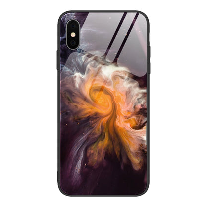 Marble Pattern Glass Protective Case, For iPhone SE 2022 / SE 2020 / 8 / 7, For iPhone X