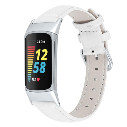 xDfind Bamboo Texture Pin Buckle Leather Watch Band, For Fitbit Charge 6 / 5 18mm, For Fitbit Inspire 3 12mm, For Fitbit Versa 4 / 3 / Sense2 / 1 20mm, For Fitbit Luxe / Special Edition 12mm