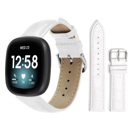 xDfind Bamboo Texture Pin Buckle Leather Watch Band, For Fitbit Charge 6 / 5 18mm, For Fitbit Inspire 3 12mm, For Fitbit Versa 4 / 3 / Sense2 / 1 20mm, For Fitbit Luxe / Special Edition 12mm