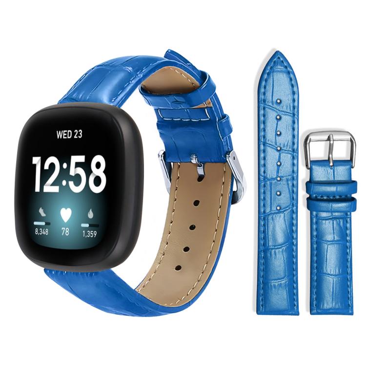 xDfind Bamboo Texture Pin Buckle Leather Watch Band, For Fitbit Charge 6 / 5 18mm, For Fitbit Inspire 3 12mm, For Fitbit Versa 4 / 3 / Sense2 / 1 20mm, For Fitbit Luxe / Special Edition 12mm