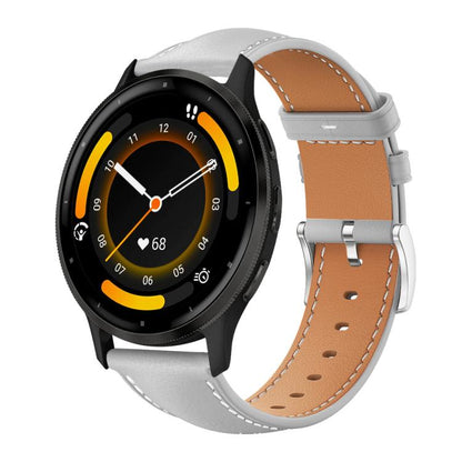 xDfind Flat Head Black Shark Fine Grain Leather Watch Band, 20mm For Garmin GarminMove Sport / vivoactive5/3, 22mm For Garmin Venu 3 / vivoactive4, 20mm For Garmin venu 2 / venu / Sq2 / Sq