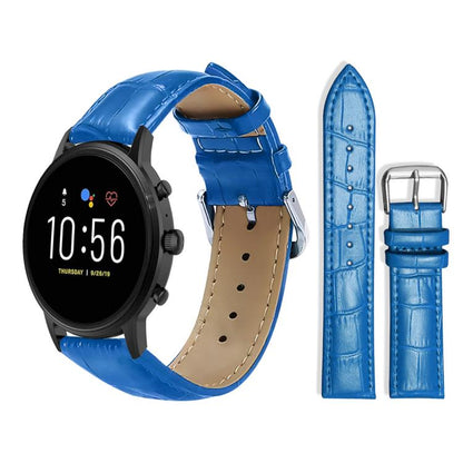 xDfind Bamboo Texture Pin Buckle Leather Watch Band, 18mm For Fossil Female Sport/Charter HR, 22mm For Fossil Gen 5 Carlyle/Julianna/Garrett, 24mm For Fossil Q Machine Hybrid Watch