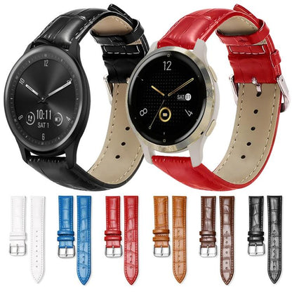 xDfind Bamboo Texture Pin Buckle Leather Watch Band, 20mm For Garmin GarminMove Sport / vivoactive5/3, 22mm For Garmin Venu 3 / vivoactive4, 20mm For Garmin venu 2 / venu / Sq2 / Sq, 18mm For Garmin Venu 2S / vivoactive 4s/3s