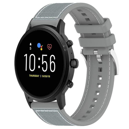 xDfind Hybrid Nylon Braid Silicone Watch Band, 22mm For Fossil Gen 5 Carlyle / Julianna