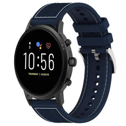 xDfind Hybrid Nylon Braid Silicone Watch Band, 22mm For Fossil Gen 5 Carlyle / Julianna