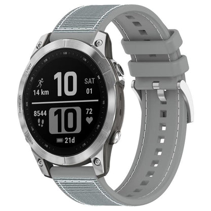 xDfind Hybrid Nylon Braid Silicone Watch Band, For Garmin Fenix 8/7X/6X/5X 26mm, For Garmin Fenix 8/7/6/5 22mm, For Garmin Forerunner 220/235/735/735XT 20mm, For Garmin Forerunner 35/30/35J 20mm