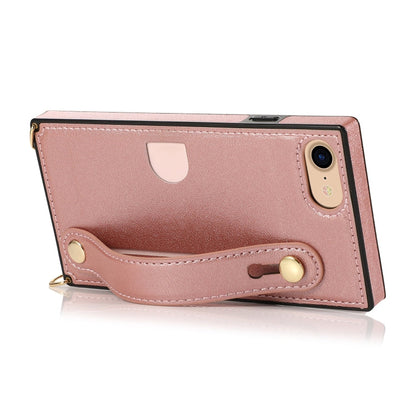 Wrist Strap PU+TPU Shockproof Protective Case with Crossbody Lanyard & Holder & Card Slot, For iPhone 6, For iPhone 7 / 8 / SE 2020, For iPhone 6 Plus, For iPhone 8 Plus / 7 Plus