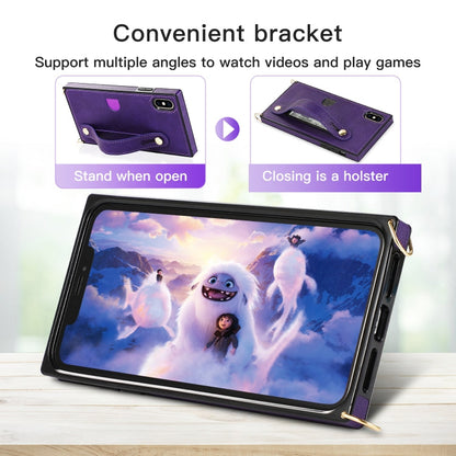 Wrist Strap PU+TPU Shockproof Protective Case with Crossbody Lanyard & Holder & Card Slot, For iPhone XS / X, For iPhone XR, For iPhone XS Max, For iPhone 11