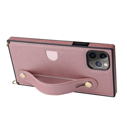 Wrist Strap PU+TPU Shockproof Protective Case with Crossbody Lanyard & Holder & Card Slot, For iPhone 11 Pro, For iPhone 11 Pro Max