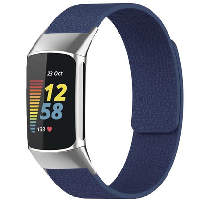 xDfind Litchi Texture Magnetic Silicone Watch Band, For Fitbit Charge 5 / Charge 6, For Fitbit Versa 4/Versa3/Sense2/Sense