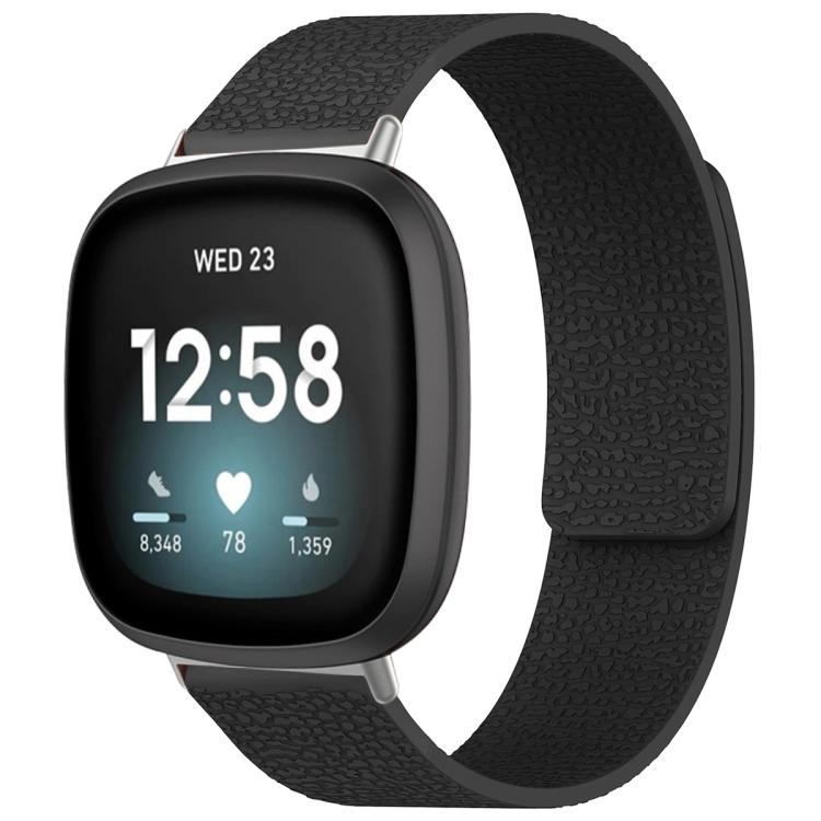 xDfind Litchi Texture Magnetic Silicone Watch Band, For Fitbit Charge 5 / Charge 6, For Fitbit Versa 4/Versa3/Sense2/Sense