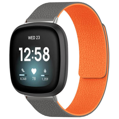 xDfind Litchi Texture Magnetic Silicone Watch Band, For Fitbit Charge 5 / Charge 6, For Fitbit Versa 4/Versa3/Sense2/Sense