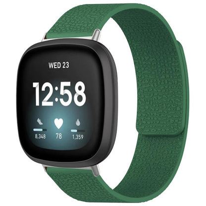 xDfind Litchi Texture Magnetic Silicone Watch Band, For Fitbit Charge 5 / Charge 6, For Fitbit Versa 4/Versa3/Sense2/Sense