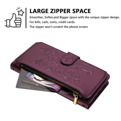 Butterfly Love Flower Multi-card Zipper Wallet Leather Phone Case, For iPhone X / XS, For iPhone XR, For iPhone XS Max