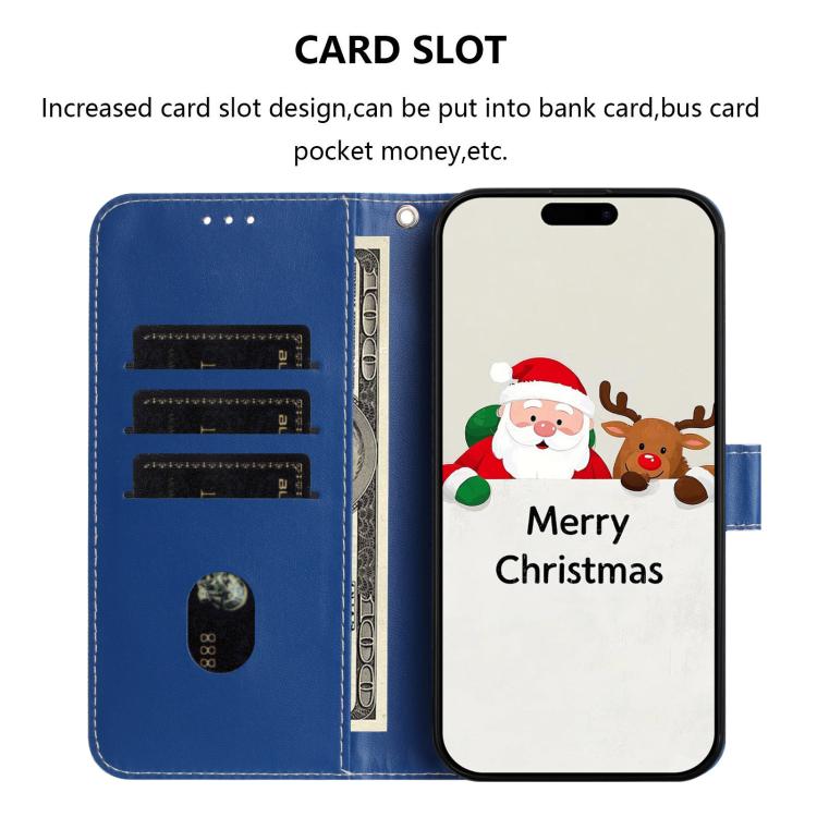 Christmas Series Buckle Leather Phone Case with Hand Strap, For iPhone XR, For iPhone XS Max, For iPhone 8 Plus / 7 Plus