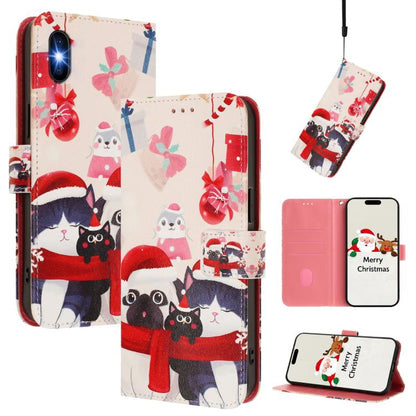 Christmas Series Buckle Leather Phone Case with Hand Strap, For iPhone XR, For iPhone XS Max, For iPhone 8 Plus / 7 Plus