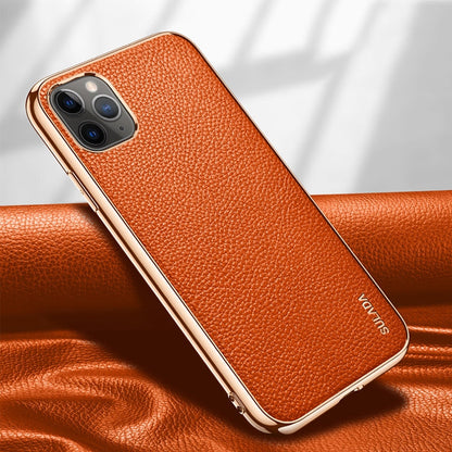 SULADA Litchi Texture Leather Electroplated Shckproof Protective Case, For iPhone 11 Pro, For iPhone 11, For iPhone 11 Pro Max