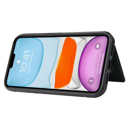 PU + TPU + PC  Shockproof Back Cover Case with Card Slot & Holder, For iPhone 11, For iPhone 11 Pro, For iPhone 11 Pro Max, For iPhone 12 mini