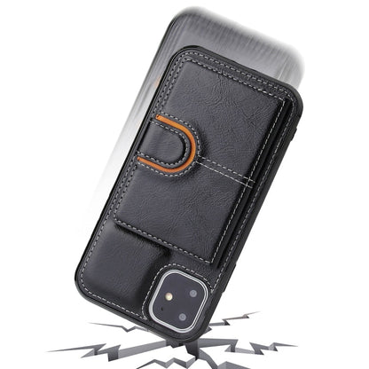 PU + TPU + PC  Shockproof Back Cover Case with Card Slot & Holder, For iPhone 11, For iPhone 11 Pro, For iPhone 11 Pro Max, For iPhone 12 mini