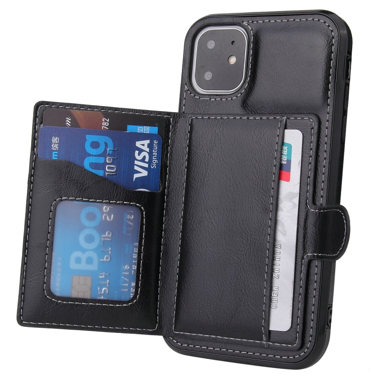 PU + TPU + PC  Shockproof Back Cover Case with Card Slot & Holder, For iPhone 12 / 12 Pro, For iPhone 12 Pro Max, For iPhone XS / X, For iPhone XR
