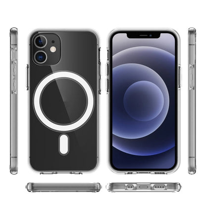 Simple Magnetic Ring All-inclusive Clear Crystal Acrylic PC +TPU Shockproof Case, For iPhone 12 mini, For iPhone 12 / 12 Pro, For iPhone 12 Pro Max