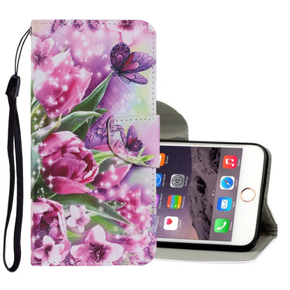 Coloured Drawing Pattern Horizontal Flip PU Leather Case with Holder & Card Slots & Wallet & Lanyard, For iPhone 8 Plus & 7 Plus