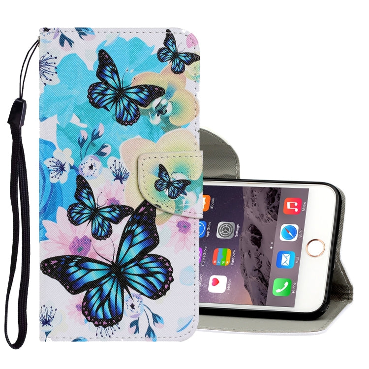 Coloured Drawing Pattern Horizontal Flip PU Leather Case with Holder & Card Slots & Wallet & Lanyard, For iPhone 8 & 7
