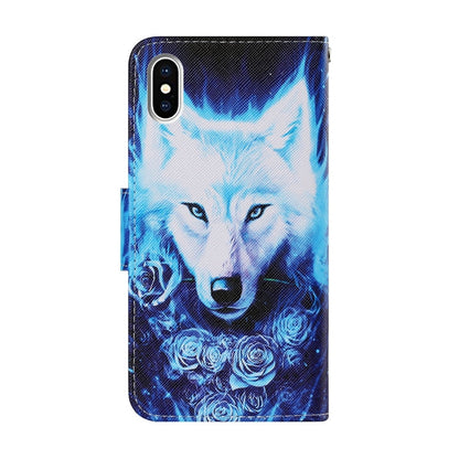 Coloured Drawing Pattern Horizontal Flip PU Leather Case with Holder & Card Slots & Wallet & Lanyard, For iPhone X / XS