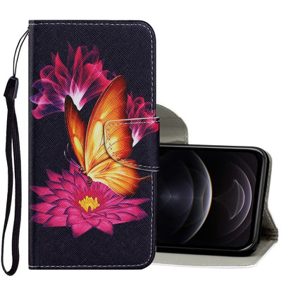 Coloured Drawing Pattern Horizontal Flip PU Leather Case with Holder & Card Slots & Wallet & Lanyard, For iPhone 12 / 12 Pro