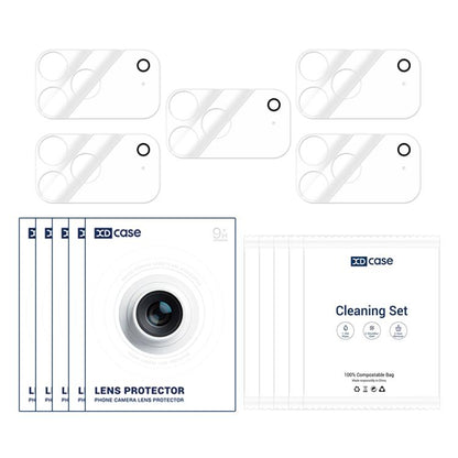 XDcase 5pcs Transparent Integrated Tempered Glass Camera Film, For iPhone 17 Pro Max, For iPhone 17 Pro, For iPhone 17, For iPhone Air