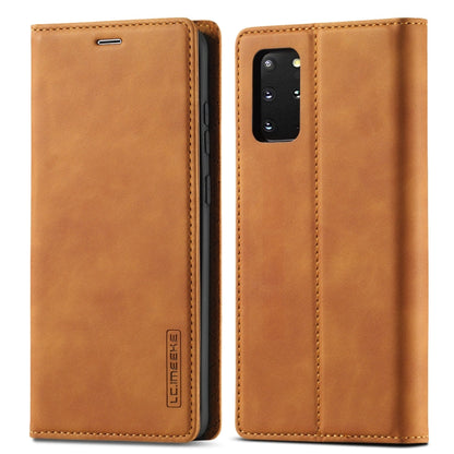 LC.IMEEKE Strong Magnetism Ultra-thin Horizontal Flip Shockproof Matte TPU + PU Leather Case with Holder & Card Slots & Wallet, For Samsung Galaxy S20, For Samsung Galaxy S20+, For Samsung Galaxy S20 Ultra, For Samsung Galaxy S20 FE