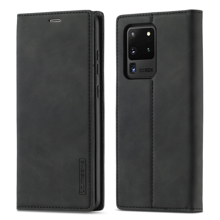 LC.IMEEKE Strong Magnetism Ultra-thin Horizontal Flip Shockproof Matte TPU + PU Leather Case with Holder & Card Slots & Wallet, For Samsung Galaxy S20, For Samsung Galaxy S20+, For Samsung Galaxy S20 Ultra, For Samsung Galaxy S20 FE