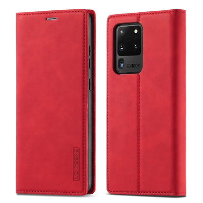 LC.IMEEKE Strong Magnetism Ultra-thin Horizontal Flip Shockproof Matte TPU + PU Leather Case with Holder & Card Slots & Wallet, For Samsung Galaxy S20, For Samsung Galaxy S20+, For Samsung Galaxy S20 Ultra, For Samsung Galaxy S20 FE
